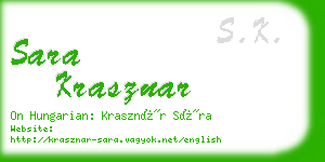 sara krasznar business card